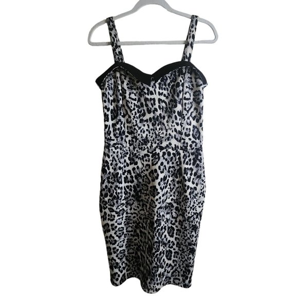 Switchblade Stiletto Animal Print Mob Wife Rockabilly Pinup Bodycon Dress - Picture 1 of 8